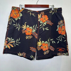Vintage Tommy Bahama Mens Large Floral Tropical Hawaiian Swim Trunks Shorts